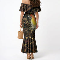 Papua New Guinea and Indonesia Batik Mermaid Dress Bird of Paradise with Tribal Batik Patterns LT03 - Polynesian Pride