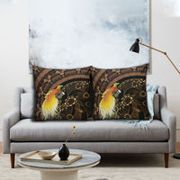 Papua New Guinea and Indonesia Batik Pillow Cover Bird of Paradise with Tribal Batik Patterns