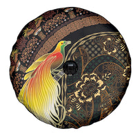 Papua New Guinea and Indonesia Batik Spare Tire Cover Bird of Paradise with Tribal Batik Patterns