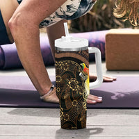 Papua New Guinea and Indonesia Batik Tumbler With Handle Bird of Paradise with Tribal Batik Patterns