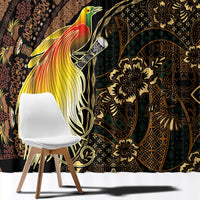 Papua New Guinea and Indonesia Batik Window Curtain Bird of Paradise with Tribal Batik Patterns