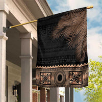 Fiji Palm Leaves Garden Flag Masi and Tapa Tribal Pattern Beige Color