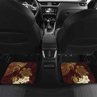 Polynesian Turtle Car Mats Plumeria Hibiscus Pattern Oxblood