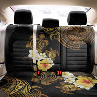 Polynesian Turtle Back Car Seat Cover Plumeria Hibiscus Pattern Black Color