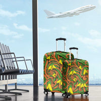 New Zealand Kowhai Flowers Luggage Cover Maori Koru Pattern