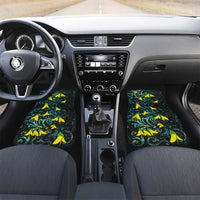 New Zealand Kowhai Flowers Car Mats Maori Koru Pattern With Paua Shell Style