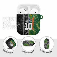 Custom Aotearoa South Africa Rugby Freedom Cup AirPods Case Maori Silver Fern Art and Sporty Flag SA - Polynesian Pride