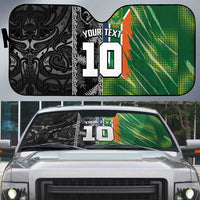 Custom Aotearoa South Africa Rugby Freedom Cup Auto Sun Shade Maori Silver Fern Art and Sporty Flag SA - Polynesian Pride