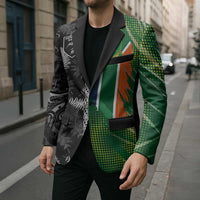 Custom Aotearoa South Africa Rugby Freedom Cup Blazer Maori Silver Fern Art and Sporty Flag SA - Polynesian Pride