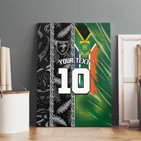 Custom Aotearoa South Africa Rugby Freedom Cup Canvas Wall Art Maori Silver Fern Art and Sporty Flag SA - Polynesian Pride