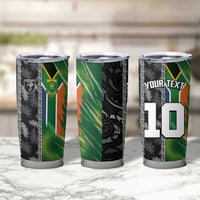 Custom Aotearoa South Africa Rugby Freedom Cup Tumbler Cup Maori Silver Fern Art and Sporty Flag SA - Polynesian Pride