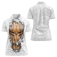 Hawaiian Kakau Women Polo Shirt Aquaman Tattoo Reveal Effect