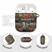 Pearl Harbor Remembrance Day AirPods Case Memories of December 7 with Red Poppy Lei - Polynesian Pride