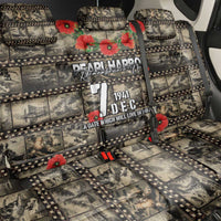 Pearl Harbor Remembrance Day Back Car Seat Cover Memories of December 7 with Red Poppy Lei - Polynesian Pride