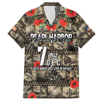 Pearl Harbor Remembrance Day Personalized Hawaiian Shirt Memories of December 7 with Red Poppy Lei - Polynesian Pride