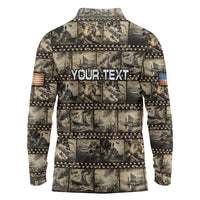 Pearl Harbor Remembrance Day Personalized Long Sleeve Polo Shirt Memories of December 7 with Red Poppy Lei - Polynesian Pride