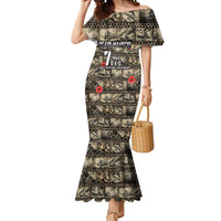 Pearl Harbor Remembrance Day Personalized Mermaid Dress Memories of December 7 with Red Poppy Lei - Polynesian Pride