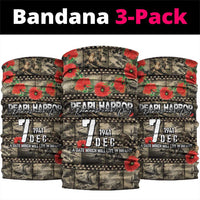 Pearl Harbor Remembrance Day Neck Gaiter Memories of December 7 with Red Poppy Lei - Polynesian Pride