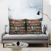 Pearl Harbor Remembrance Day Pillow Cover Memories of December 7 with Red Poppy Lei - Polynesian Pride