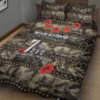 Pearl Harbor Remembrance Day Quilt Bed Set Memories of December 7 with Red Poppy Lei - Polynesian Pride
