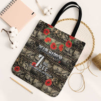 Pearl Harbor Remembrance Day Tote Bag Memories of December 7 with Red Poppy Lei - Polynesian Pride