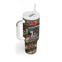 Pearl Harbor Remembrance Day Personalized Tumbler With Handle Memories of December 7 with Red Poppy Lei - Polynesian Pride