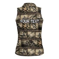 Pearl Harbor Remembrance Day Personalized Women Sleeveless Polo Shirt Memories of December 7 with Red Poppy Lei - Polynesian Pride