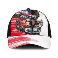 Pearl Harbor Remembrance Day Baseball Net Cap Lest We Forget-The Bald Eagle Remembers LT03 One Size Black White - Polynesian Pride