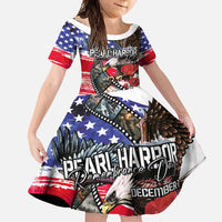 Pearl Harbor Remembrance Day Personalized Family Matching Short Sleeve Bodycon Dress and Hawaiian Shirt Lest We Forget - The Bald Eagle Remembers - Polynesian Pride