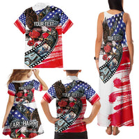 Pearl Harbor Remembrance Day Personalized Family Matching Tank Maxi Dress and Hawaiian Shirt Lest We Forget - The Bald Eagle Remembers - Polynesian Pride