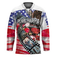 Pearl Harbor Remembrance Day Personalized Hockey Jersey Lest We Forget - The Bald Eagle Remembers LT03 Unisex White - Polynesian Pride