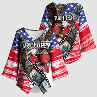 Pearl Harbor Remembrance Day Personalized Kimono Sleeve Blouse Lest We Forget - The Bald Eagle Remembers - Polynesian Pride