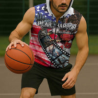 Pearl Harbor Remembrance Day Personalized Sleeveless Zip Hoodie Lest We Forget - The Bald Eagle Remembers LT03 - Polynesian Pride