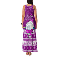 Palau Christmas Family Matching Tank Maxi Dress and Hawaiian Shirt Snowman Hugs Palau Coat of Arms Maori Pattern Pink Style LT03 - Polynesian Pride