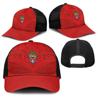 Mate Ma'a Tonga Rugby Baseball Net Cap Ngatu Tribal Motifs Sporty Style - Polynesian Pride