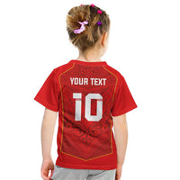 Custom Mate Ma'a Tonga Rugby Kid T Shirt Ngatu Tribal Motifs Sporty Style - Polynesian Pride