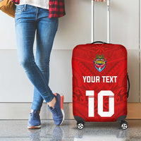 Custom Mate Ma'a Tonga Rugby Luggage Cover Ngatu Tribal Motifs Sporty Style - Polynesian Pride