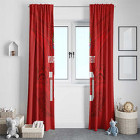 Custom Mate Ma'a Tonga Rugby Window Curtain Ngatu Tribal Motifs Sporty Style - Polynesian Pride