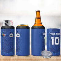 Custom Samoa Rugby 4 in 1 Can Cooler Tumbler Tatau Tribal Motifs Sporty Style - Polynesian Pride