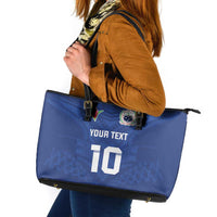 Custom Samoa Rugby Leather Tote Bag Tatau Tribal Motifs Sporty Style - Polynesian Pride