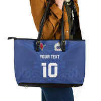Custom Samoa Rugby Leather Tote Bag Tatau Tribal Motifs Sporty Style - Polynesian Pride