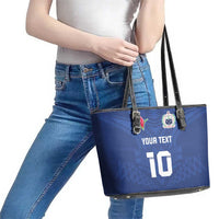 Custom Samoa Rugby Leather Tote Bag Tatau Tribal Motifs Sporty Style - Polynesian Pride