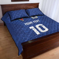 Custom Samoa Rugby Quilt Bed Set Tatau Tribal Motifs Sporty Style - Polynesian Pride