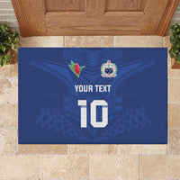 Custom Samoa Rugby Rubber Doormat Tatau Tribal Motifs Sporty Style - Polynesian Pride