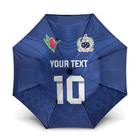 Custom Samoa Rugby Umbrella Tatau Tribal Motifs Sporty Style LT03 One Size Folded 11.42 inch Opened Diameter 37.4 inch Blue - Polynesian Pride