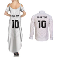 Custom Fiji Rugby Couples Matching Summer Maxi Dress and Long Sleeve Button Shirt Tapa Tribal Motifs Sporty Style - Polynesian Pride