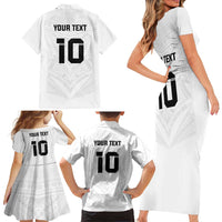 Custom Fiji Rugby Family Matching Short Sleeve Bodycon Dress and Hawaiian Shirt Tapa Tribal Motifs Sporty Style - Polynesian Pride