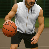Custom Fiji Rugby Sleeveless Zip Hoodie Tapa Tribal Motifs Sporty Style - Polynesian Pride