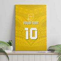 Custom Niue Rugby Canvas Wall Art Hiapo Tribal Motifs Sporty Style - Polynesian Pride