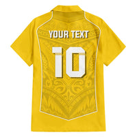 Custom Niue Rugby Hawaiian Shirt Hiapo Tribal Motifs Sporty Style - Polynesian Pride